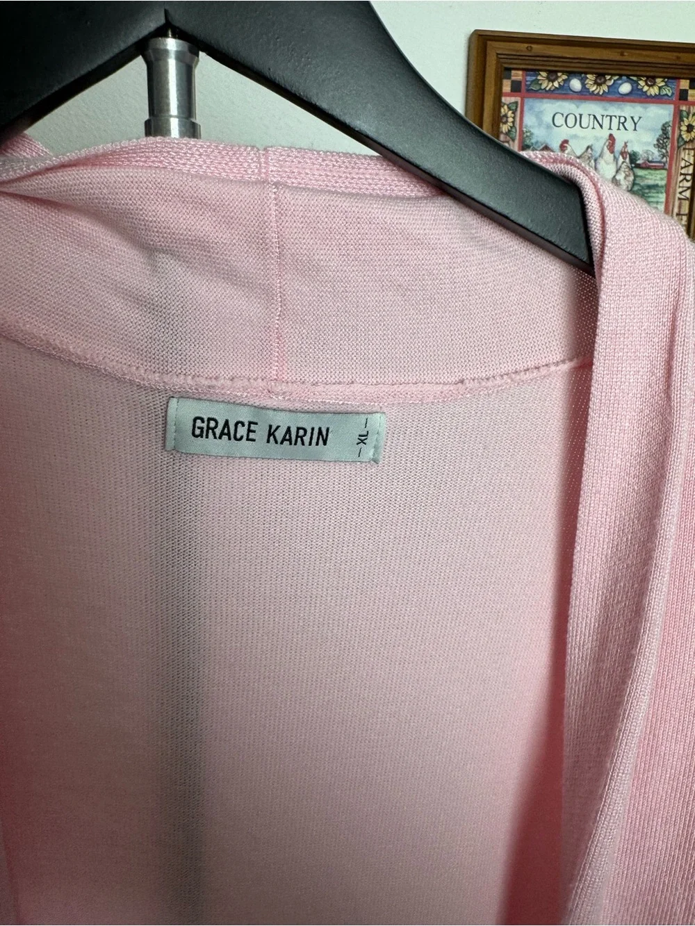 Grace Karin Women's Light Pink Open-Front Cardigan Sweater extra long